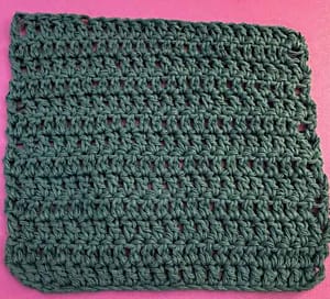 7 × 7 Inch Double Crochet Dishcloth